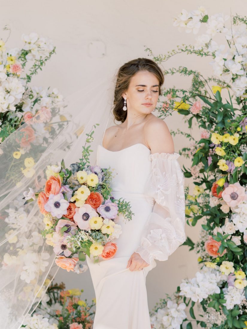 bride with florals